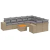 Image de Vidaxl Salon De Jardin Avec Coussins 10 Pcs Beige RÃ©sine TressÃ©e