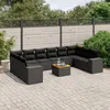 Image de Vidaxl Salon De Jardin 11 Pcs Avec Coussins Noir RÃ©sine TressÃ©e