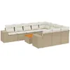 Image de Vidaxl Salon De Jardin 11 Pcs Avec Coussins Beige RÃ©sine TressÃ©e