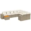 Image de Vidaxl Salon De Jardin 11 Pcs Avec Coussins Beige RÃ©sine TressÃ©e