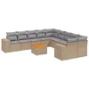 Image de Vidaxl Salon De Jardin 11 Pcs Avec Coussins Beige RÃ©sine TressÃ©e