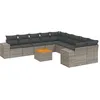 Image de Vidaxl Salon De Jardin 11 Pcs Avec Coussins Gris RÃ©sine TressÃ©e