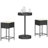 Image de Vidaxl Ensemble De Bar De Jardin 3 Pcs Avec Coussins Noir Poly Rotin