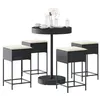 Image de Vidaxl Ensemble De Bar De Jardin 5 Pcs Avec Coussins Noir Poly Rotin