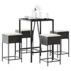Image de Vidaxl Ensemble De Bar De Jardin 5 Pcs Avec Coussins Noir Poly Rotin