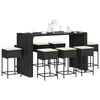 Image de Vidaxl Ensemble De Bar De Jardin 9 Pcs Avec Coussins Noir Poly Rotin