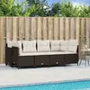 Image de Vidaxl Salon De Jardin Avec Coussins 5 Pcs Marron RÃ©sine TressÃ©e