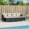 Image de Vidaxl Salon De Jardin 5 Pcs Avec Coussins Noir RÃ©sine TressÃ©e
