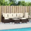 Image de Vidaxl Salon De Jardin Avec Coussins 5 Pcs Marron RÃ©sine TressÃ©e
