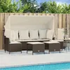 Image de Vidaxl Salon De Jardin Avec Coussins 5 Pcs Marron RÃ©sine TressÃ©e