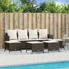 Image de Vidaxl Salon De Jardin Avec Coussins 5 Pcs Marron RÃ©sine TressÃ©e