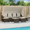 Image de Vidaxl Salon De Jardin Avec Coussins 5 Pcs Marron RÃ©sine TressÃ©e