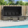 Image de Vidaxl Salon De Jardin 5 Pcs Avec Coussins Gris Clair RÃ©sine TressÃ©e