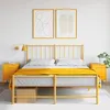 Image de vidaXL Tables de chevet 2 pcs jaune moutarde 36x39x50,5 cm acier