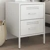 Image de vidaXL Table de chevet blanc 36x39x50,5 cm acier