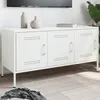 Image de vidaXL Meuble TV blanc 100,5x39x50,5 cm acier