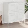 Image de vidaXL Buffet blanc 68x39x79 cm acier