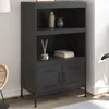 Image de vidaXL Buffet haut noir 68x39x113 cm acier
