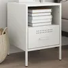 Image de vidaXL Table de chevet blanc 36x39x50,5 cm acier laminÃ© Ã  froid