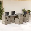 Image de Vidaxl Ensemble Ã Manger De Jardin Et Coussins 7 Pcs Gris Clair Rotin