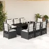 Image de Vidaxl Ensemble Ã Manger De Jardin 9pcs Coussins Noir RÃ©sine TressÃ©e