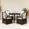 Image de Vidaxl Ensemble Ã Manger De Jardin 5 Pcs Et Coussins Marron Poly Rotin
