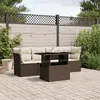 Image de Vidaxl Salon De Jardin Avec Coussins 5 Pcs Marron RÃ©sine TressÃ©e