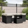 Image de Vidaxl Salon De Jardin 7 Pcs Avec Coussins Noir RÃ©sine TressÃ©e