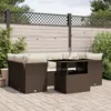 Image de Vidaxl Salon De Jardin Avec Coussins 7 Pcs Marron RÃ©sine TressÃ©e