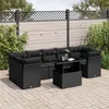 Image de Vidaxl Salon De Jardin 8 Pcs Avec Coussins Noir RÃ©sine TressÃ©e