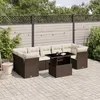 Image de Vidaxl Salon De Jardin 8 Pcs Avec Coussins Marron RÃ©sine TressÃ©e