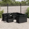 Image de Vidaxl Salon De Jardin 9 Pcs Avec Coussins Noir RÃ©sine TressÃ©e