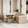 Image de Vidaxl Salon De Jardin Avec Coussins 9 Pcs Beige RÃ©sine TressÃ©e