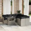 Image de Vidaxl Salon De Jardin 9 Pcs Avec Coussins Gris Clair RÃ©sine TressÃ©e