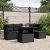 Image de Vidaxl Salon De Jardin 6 Pcs Avec Coussins Noir RÃ©sine TressÃ©e