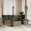 Image de Vidaxl Salon De Jardin 6 Pcs Avec Coussins Gris RÃ©sine TressÃ©e