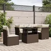 Image de Vidaxl Salon De Jardin Avec Coussins 6 Pcs Marron RÃ©sine TressÃ©e
