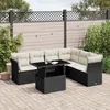 Image de Vidaxl Salon De Jardin 7 Pcs Avec Coussins Noir RÃ©sine TressÃ©e