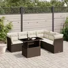 Image de Vidaxl Salon De Jardin Avec Coussins 7 Pcs Marron RÃ©sine TressÃ©e