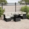 Image de Vidaxl Salon De Jardin 8 Pcs Avec Coussins Noir RÃ©sine TressÃ©e