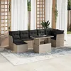 Image de Vidaxl Salon De Jardin 8 Pcs Avec Coussins Gris Clair RÃ©sine TressÃ©e