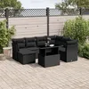 Image de Vidaxl Salon De Jardin 8 Pcs Avec Coussins Noir RÃ©sine TressÃ©e