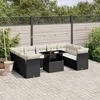 Image de Vidaxl Salon De Jardin 10 Pcs Avec Coussins Noir RÃ©sine TressÃ©e