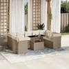 Image de Vidaxl Salon De Jardin Avec Coussins 10 Pcs Beige RÃ©sine TressÃ©e