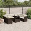 Image de Vidaxl Salon De Jardin 10 Pcs Avec Coussins Marron RÃ©sine TressÃ©e