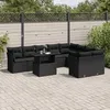 Image de Vidaxl Salon De Jardin 10 Pcs Avec Coussins Noir RÃ©sine TressÃ©e