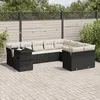 Image de Vidaxl Salon De Jardin 10 Pcs Avec Coussins Noir RÃ©sine TressÃ©e