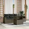 Image de Vidaxl Salon De Jardin 5 Pcs Avec Coussins Gris RÃ©sine TressÃ©e