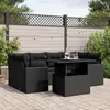 Image de Vidaxl Salon De Jardin 7 Pcs Avec Coussins Noir RÃ©sine TressÃ©e