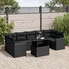 Image de Vidaxl Salon De Jardin 8 Pcs Avec Coussins Noir RÃ©sine TressÃ©e